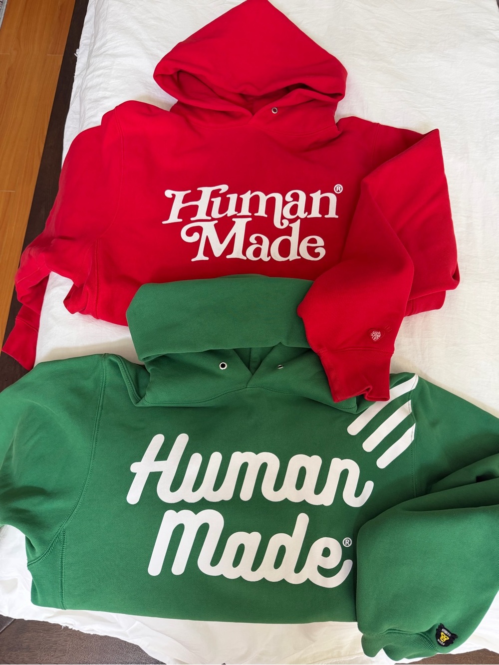 Human Made Hoodie Size L Made in Japan Red/Green Sweatshirts Nigo Streetwear